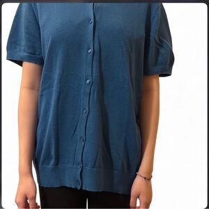 loft Vibrant Blue Short Sleeve Cardigan top